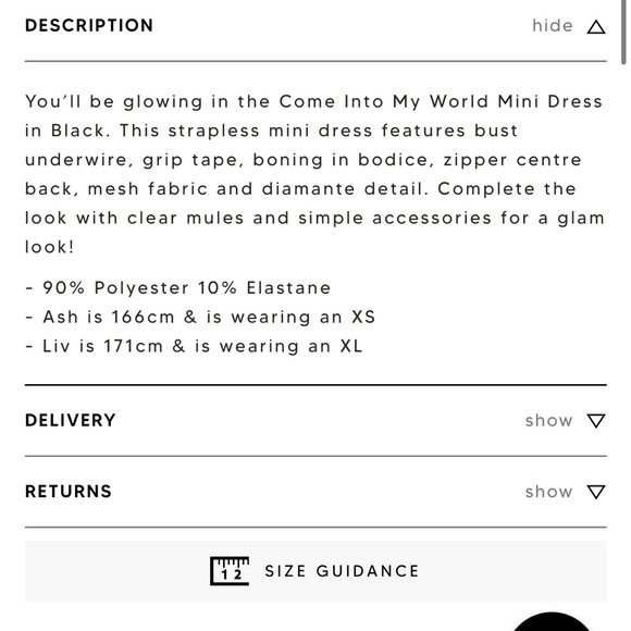 Whitefox Boutique Black Rhinestone Mini Dress - Picture 3 of 3